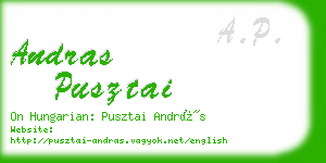 andras pusztai business card